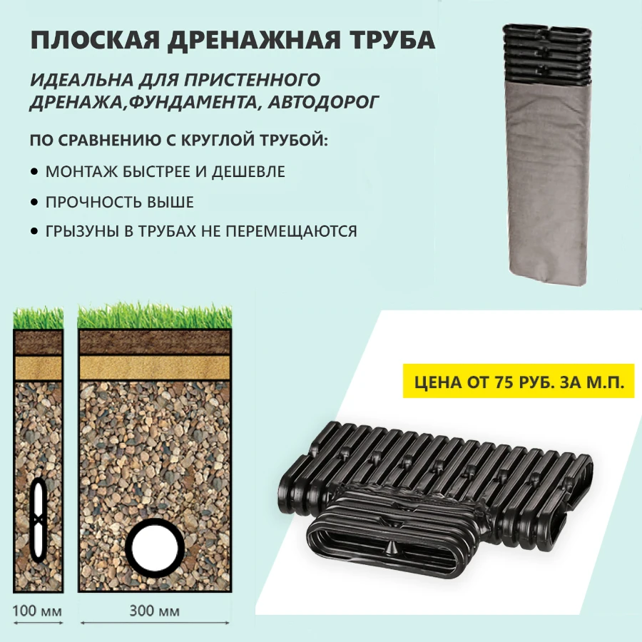 Плоская дренажная труба